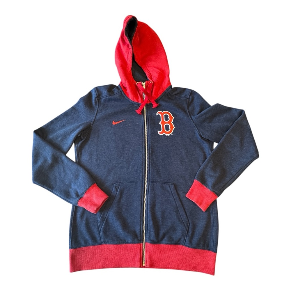 Boston Red Sox Nike Full Zip Hoodie Sweatshirt Red Blue with Zipper Women's XL